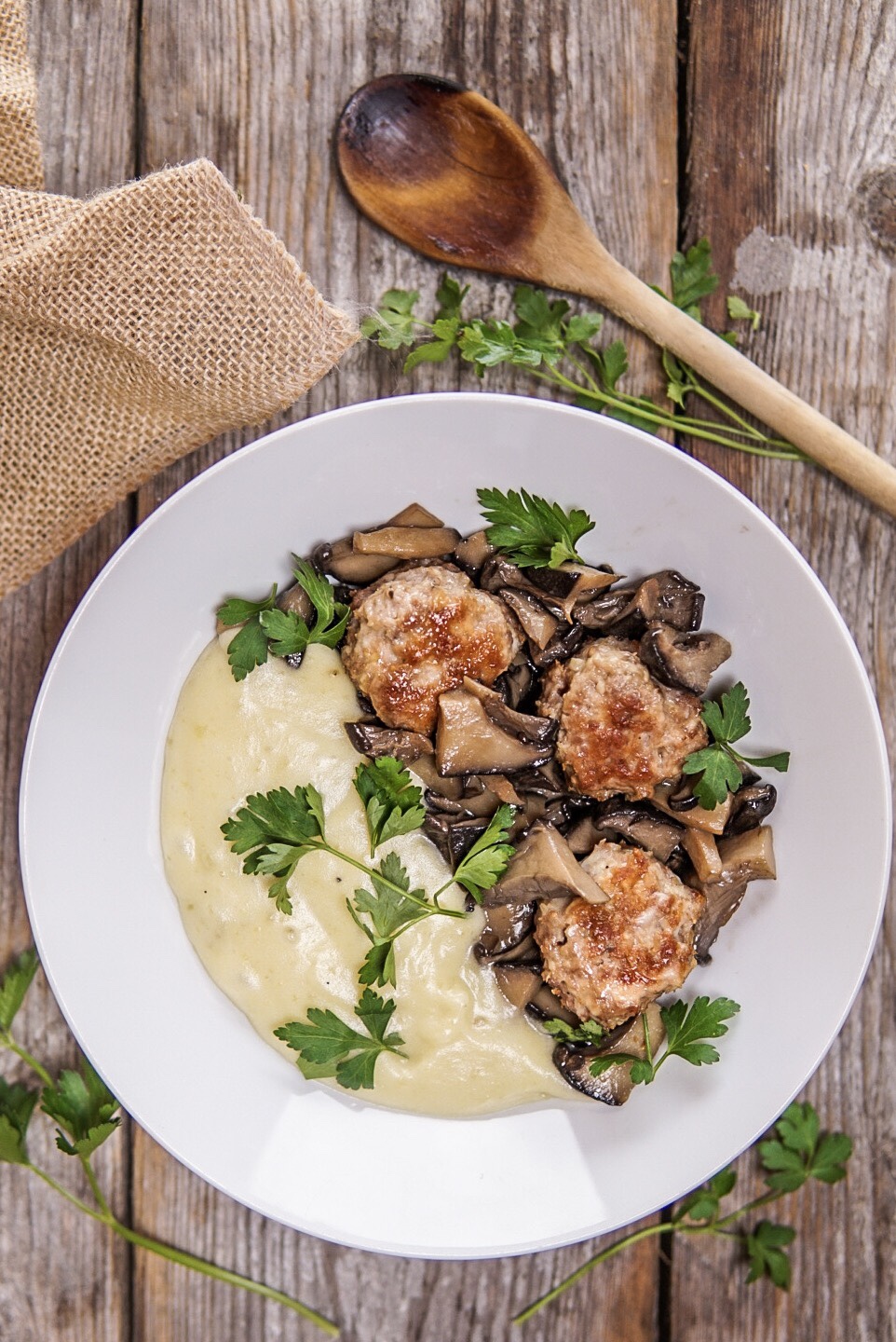 Polpette di pollo light con funghi - Basilico Secco
