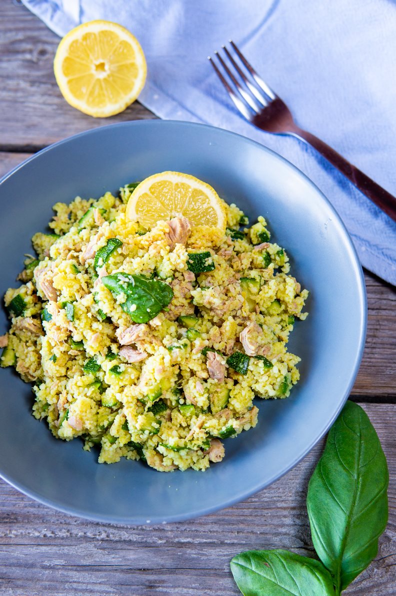 Cous Cous Freddo Zucchine Tonno E Limone Basilico Secco