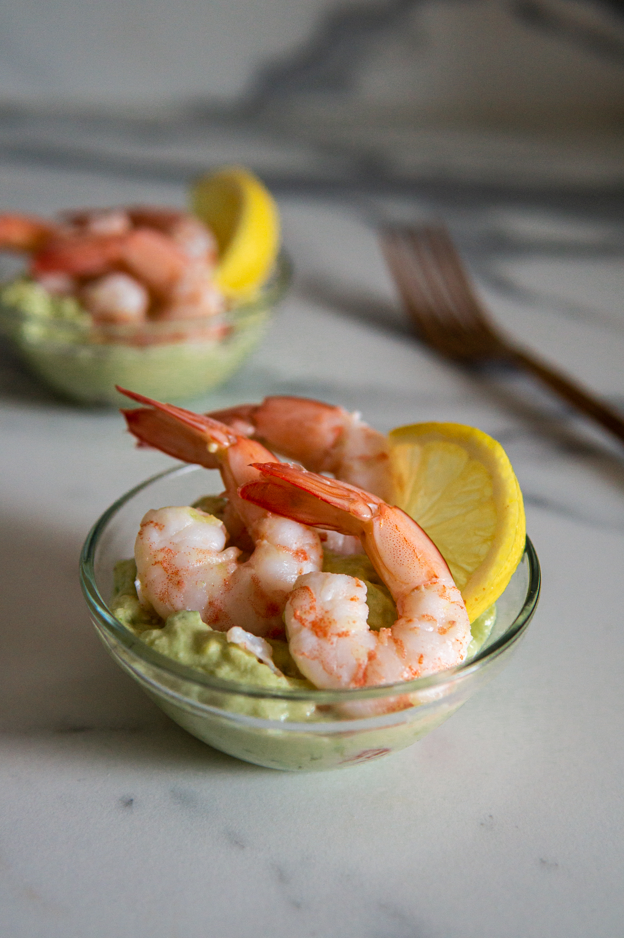 Cocktail di gamberi con avocado Basilico Secco