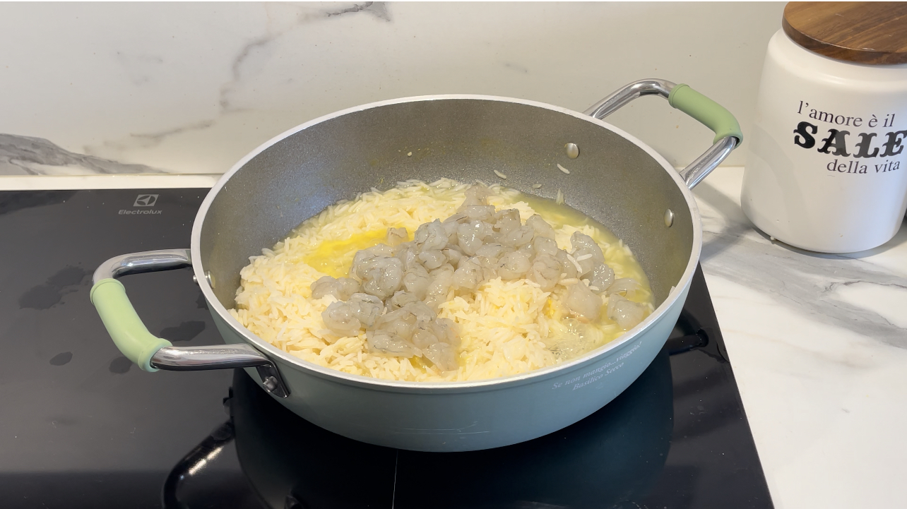 Risotto all'arancia e gamberi