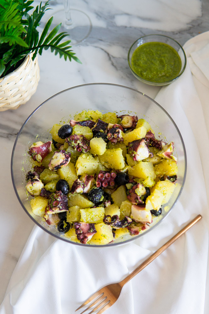 Insalata Di Polpo E Patate Basilico Secco