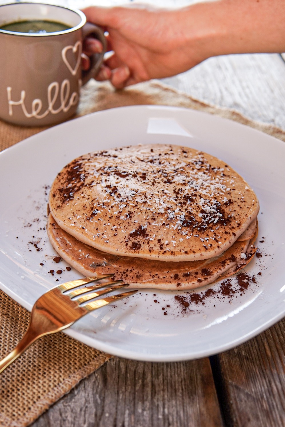 Pancake al cacao e cocco