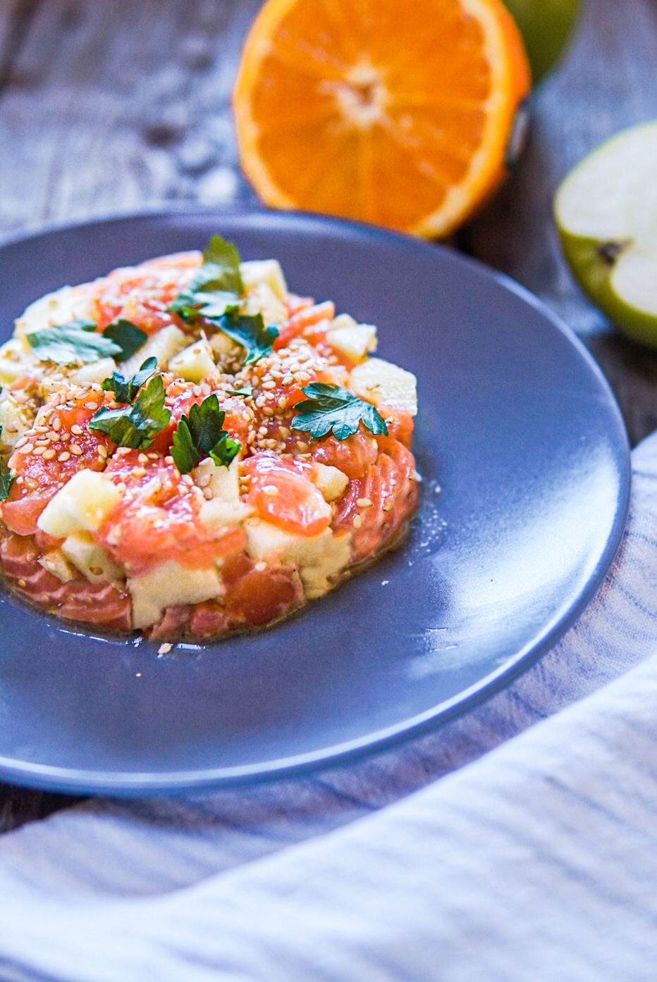 Tartare di salmone e mela verde