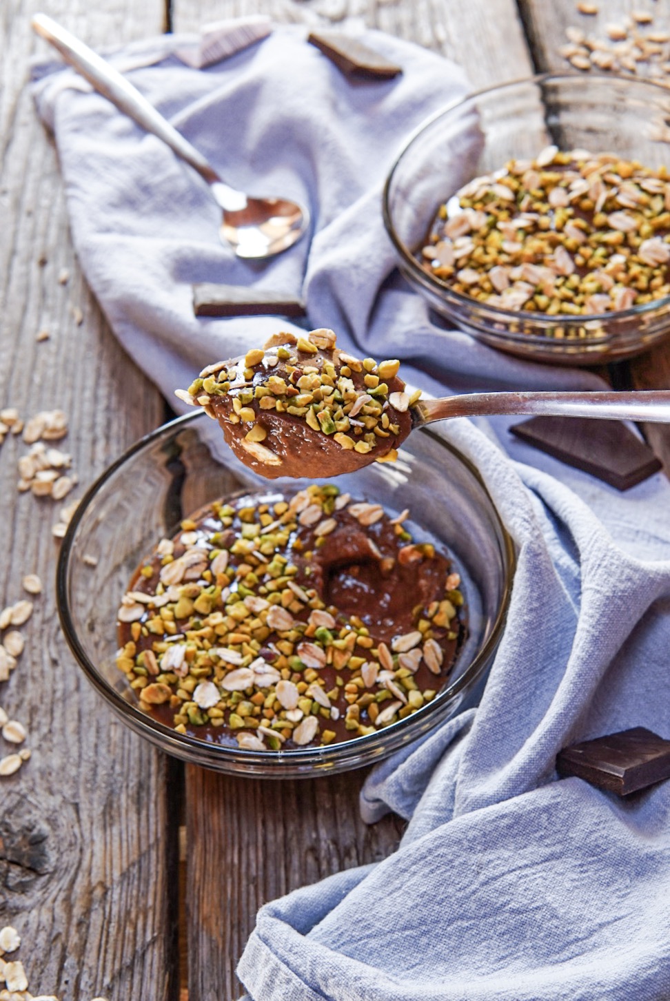 Budino al cioccolato e pistacchi light