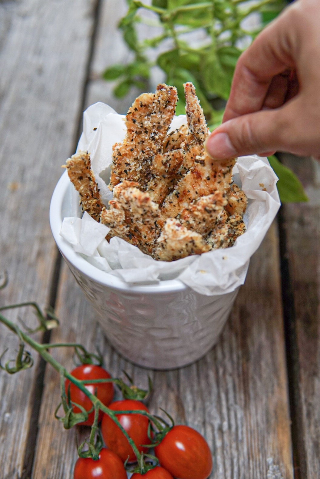 Straccetti di pollo al profumo di basilico