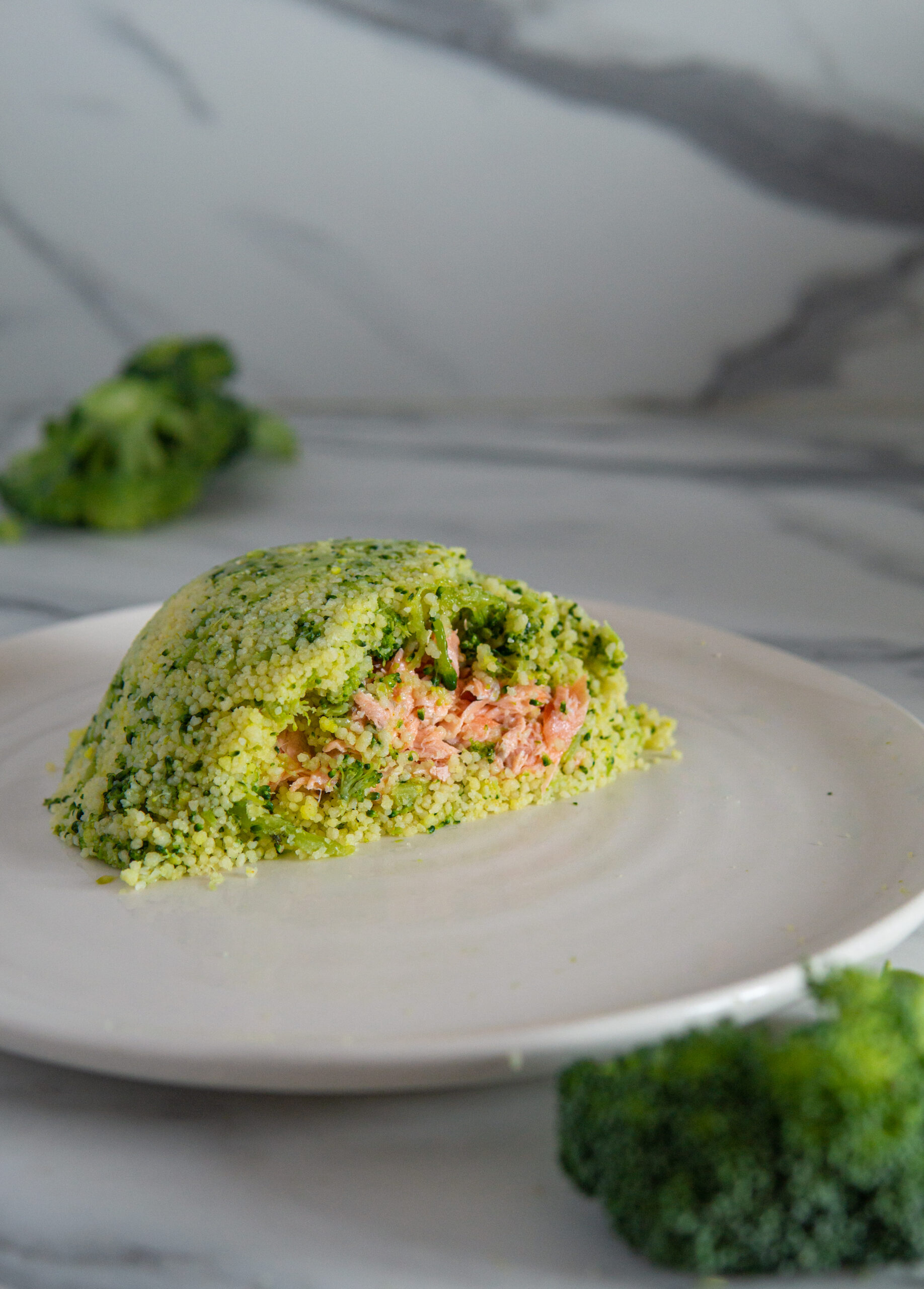 Cous cous salmone e broccoli