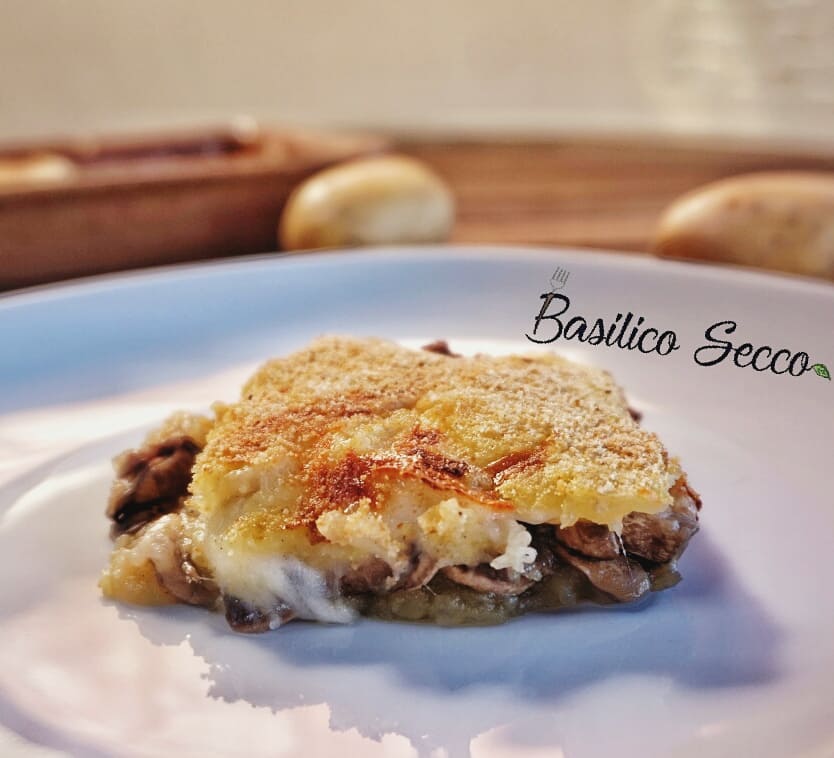 Gateau con funghi e mozzarella light