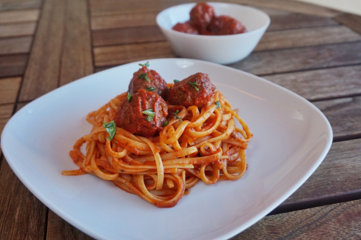 Spaghetti con polpette light