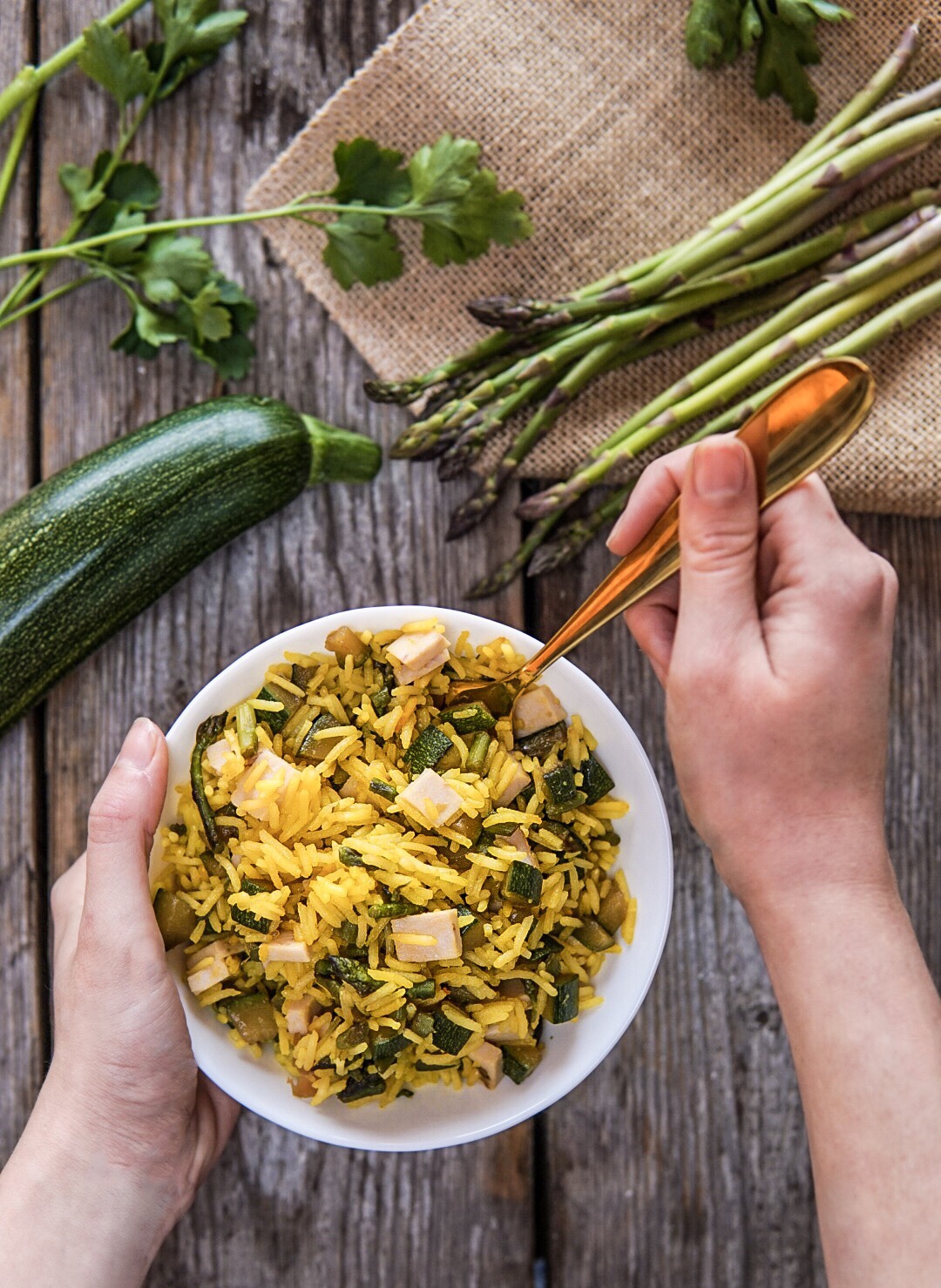 Riso freddo con zucchine