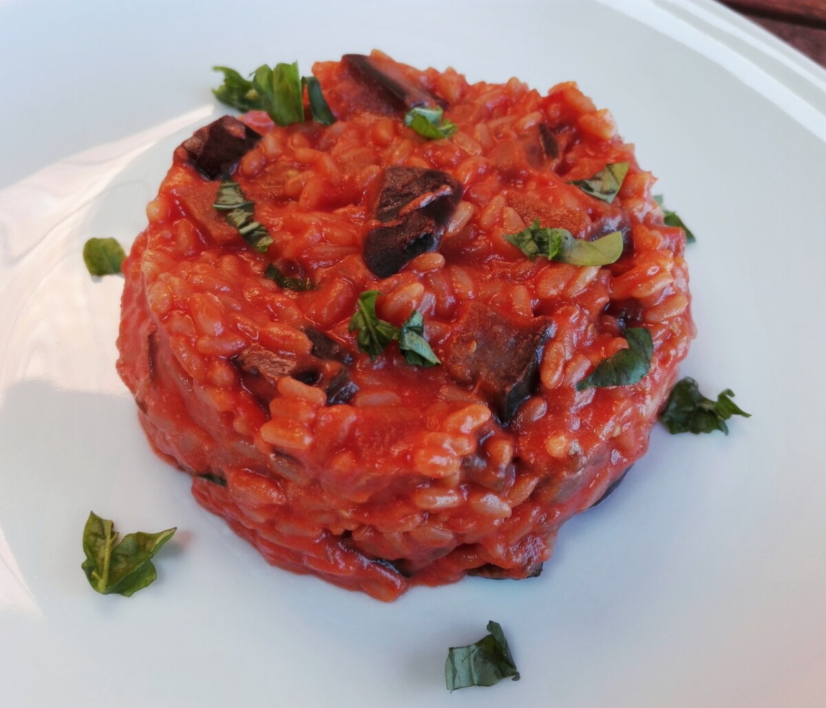 Risotto con crema di melanzane e robiola