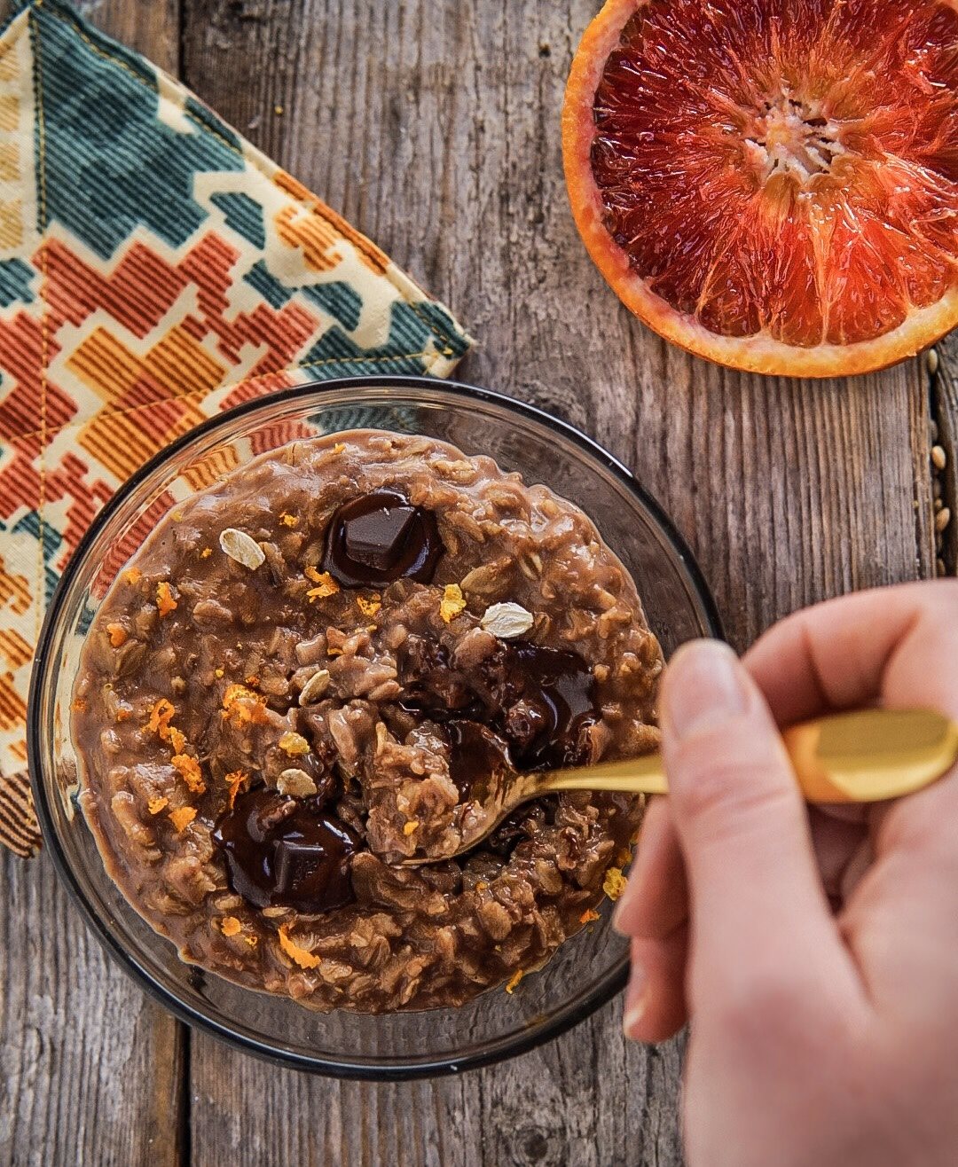 Porridge cioccolato e arancia