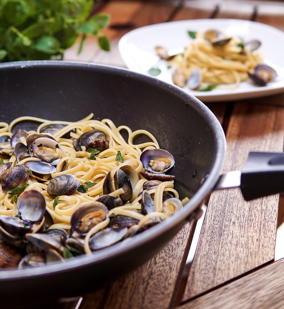 Linguine con vongole e menta