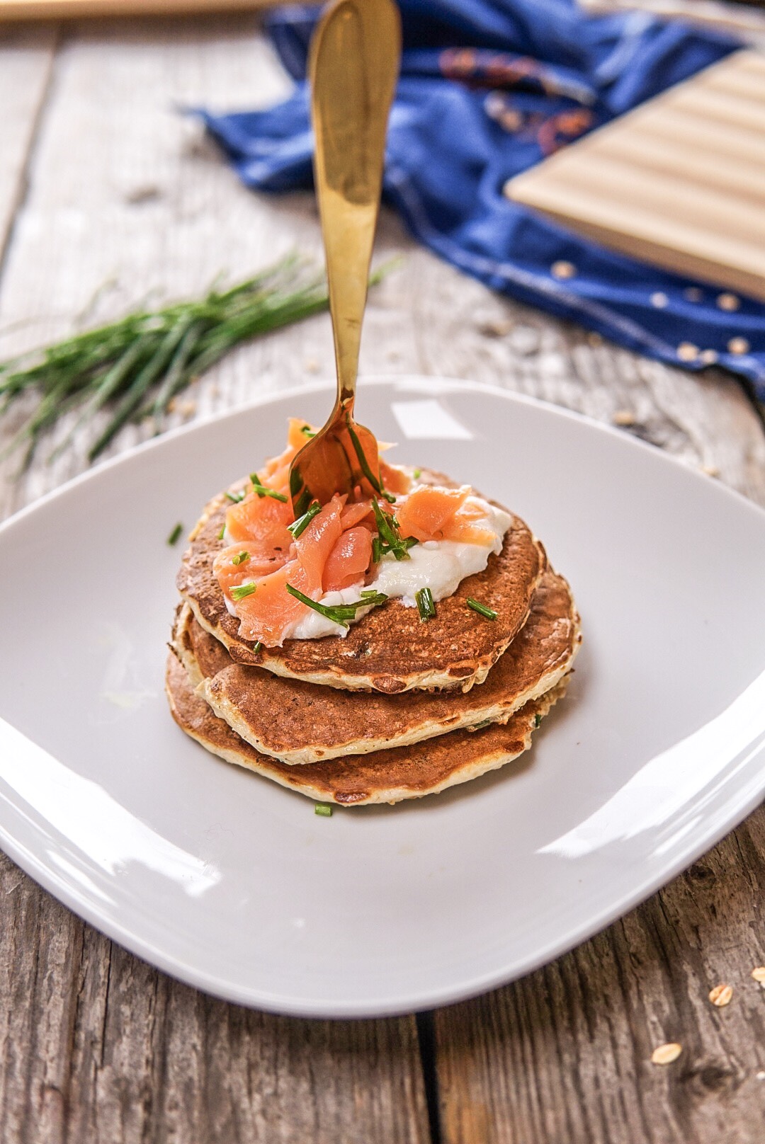 Pancake salati con salmone