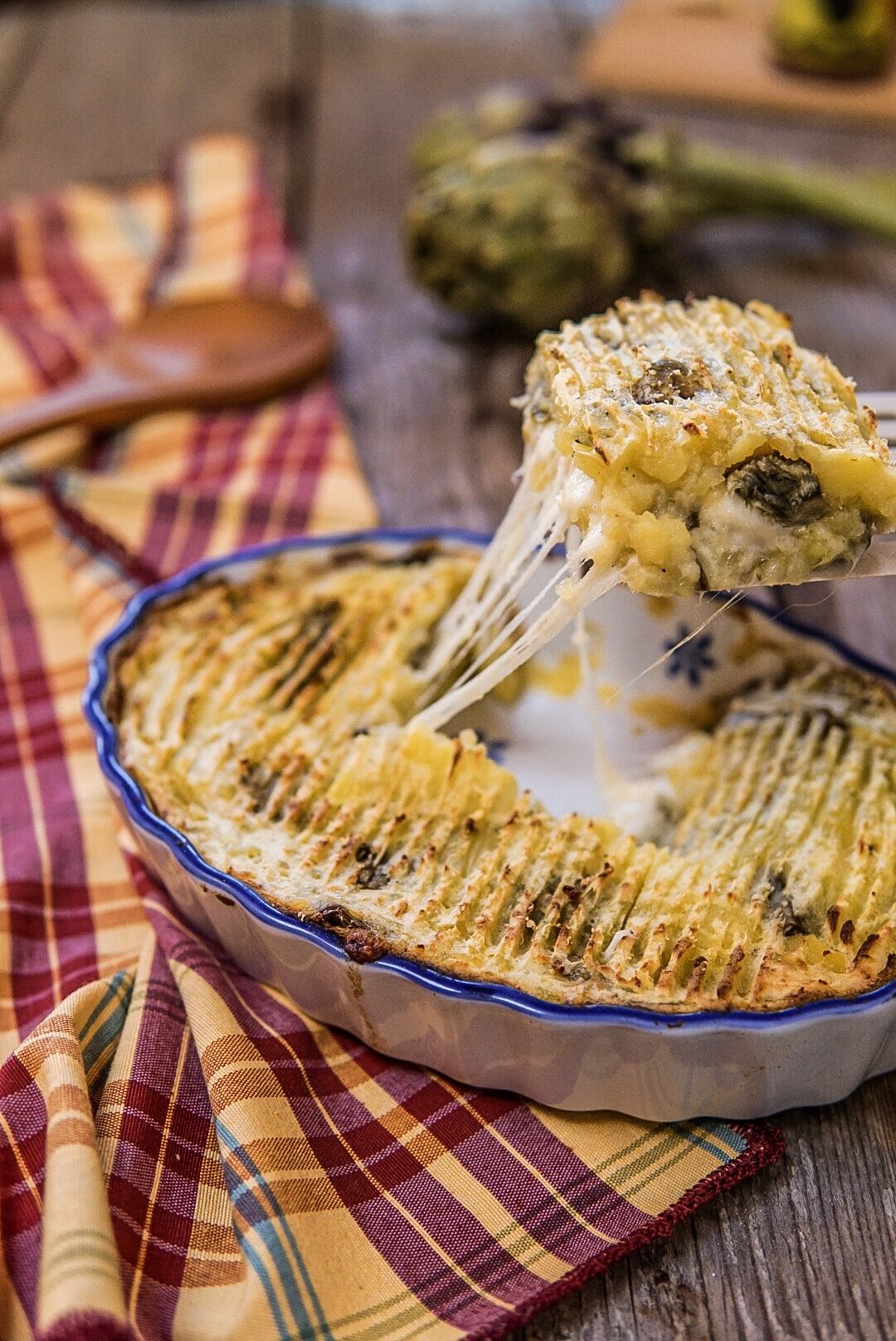 Gateau di patate light con carciofi