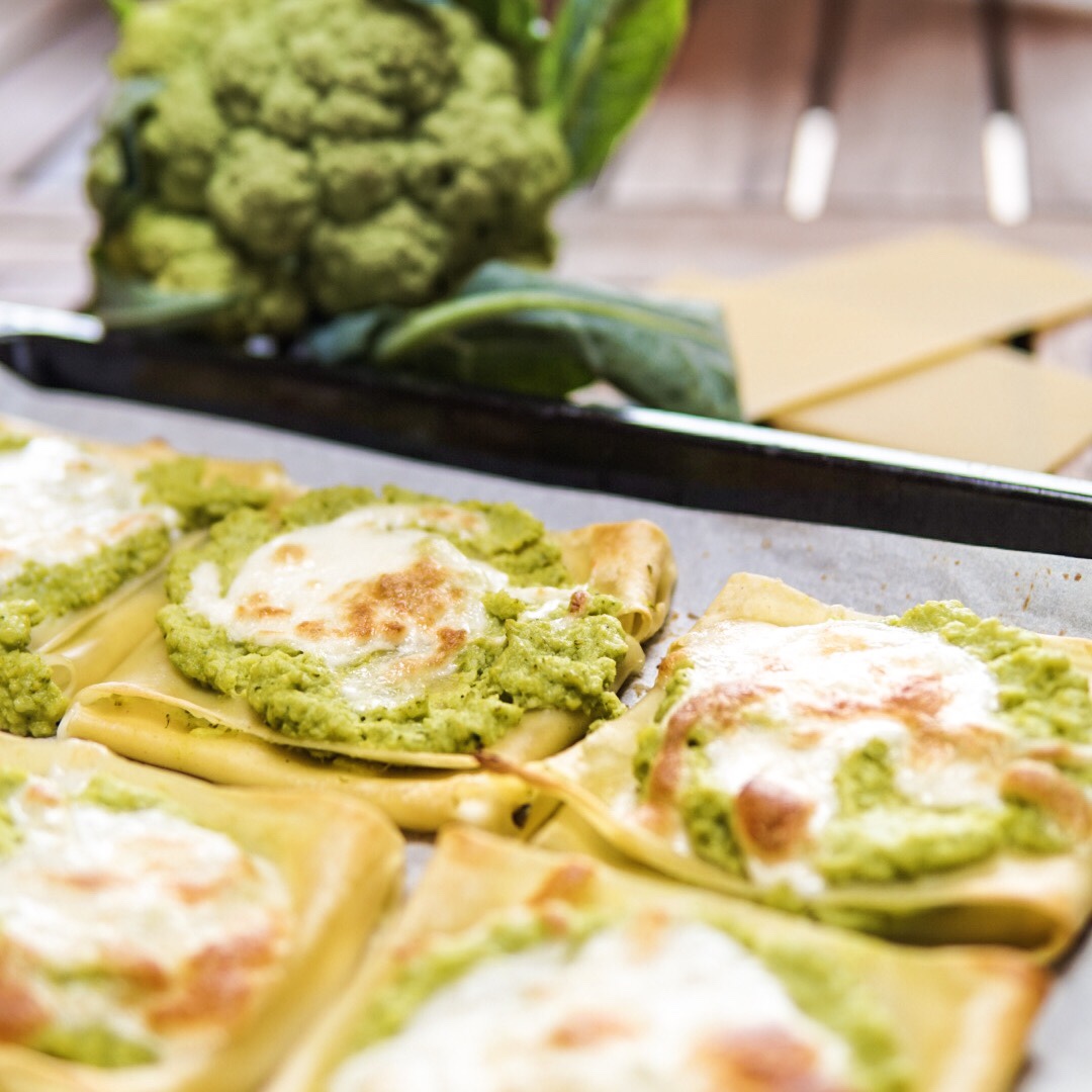 Saccottini di lasagne integrali con broccoli e scamorza