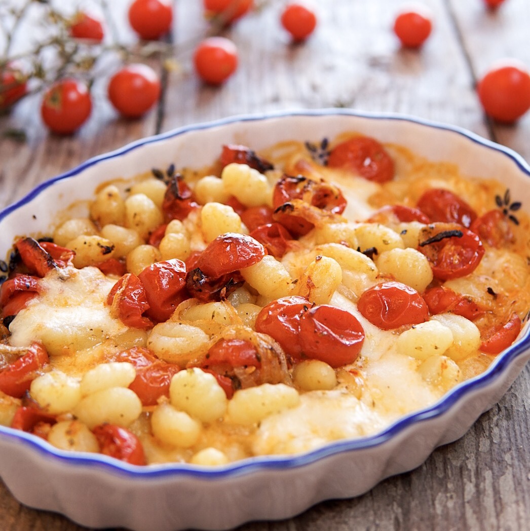 Gnocchetti con pomodorini arrosto e mozzarella