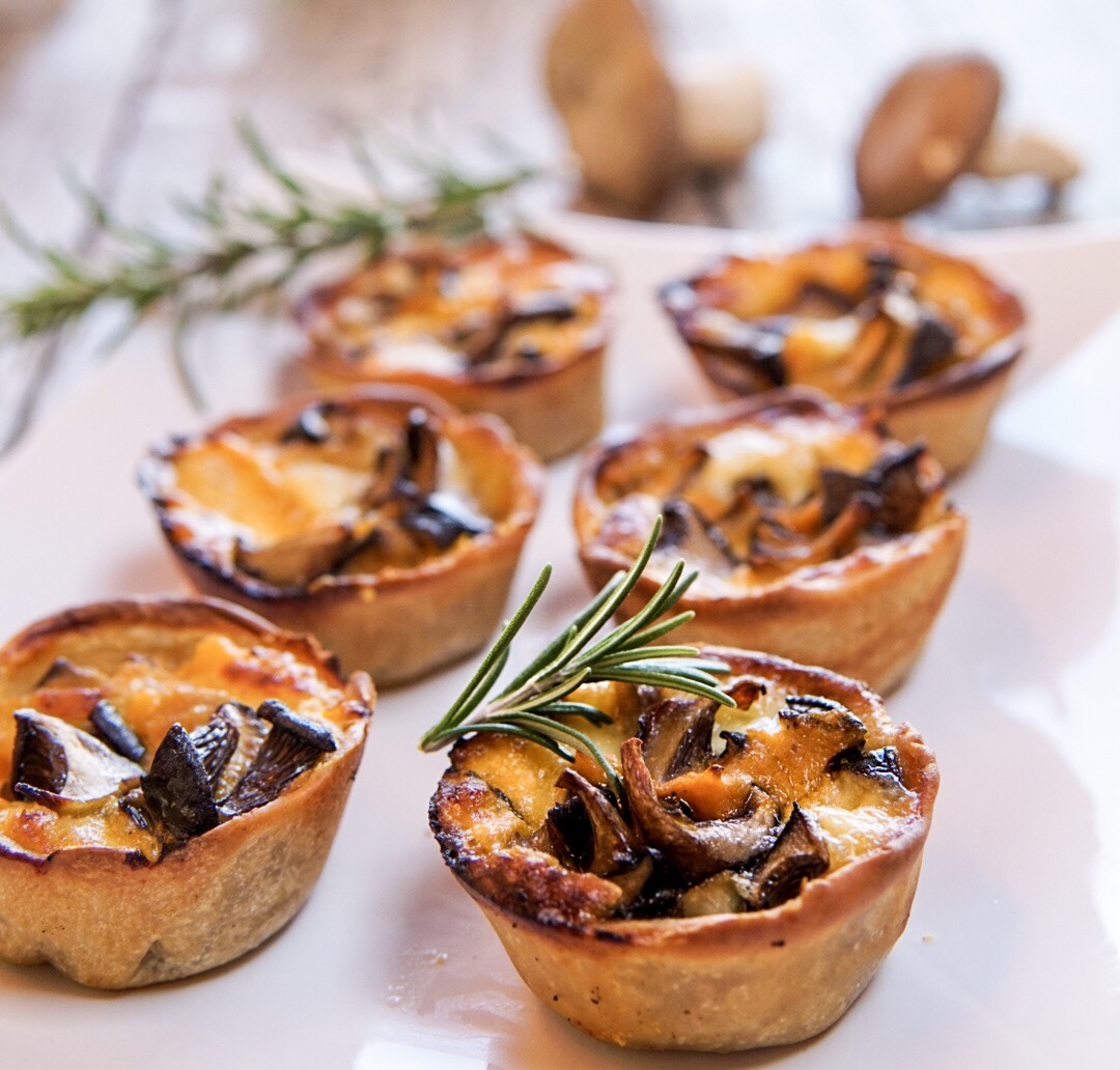 Mini quiche light con funghi e zucca