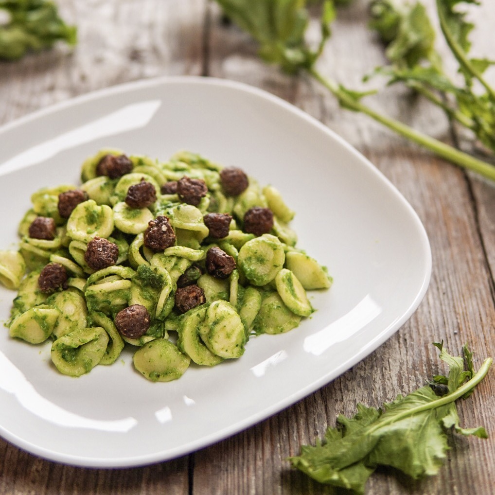 Orecchiette con cime di rapa e polpettine light