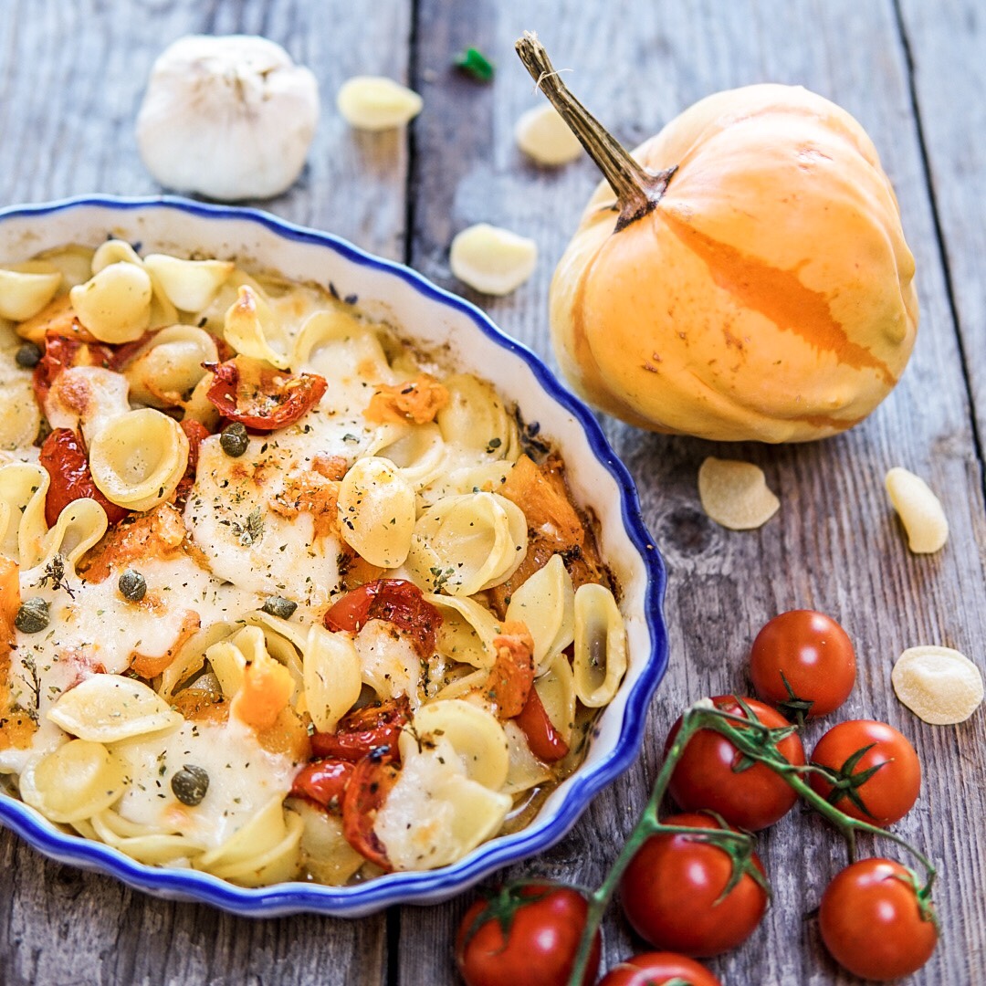 Orecchiette con zucca alla pizzaiola