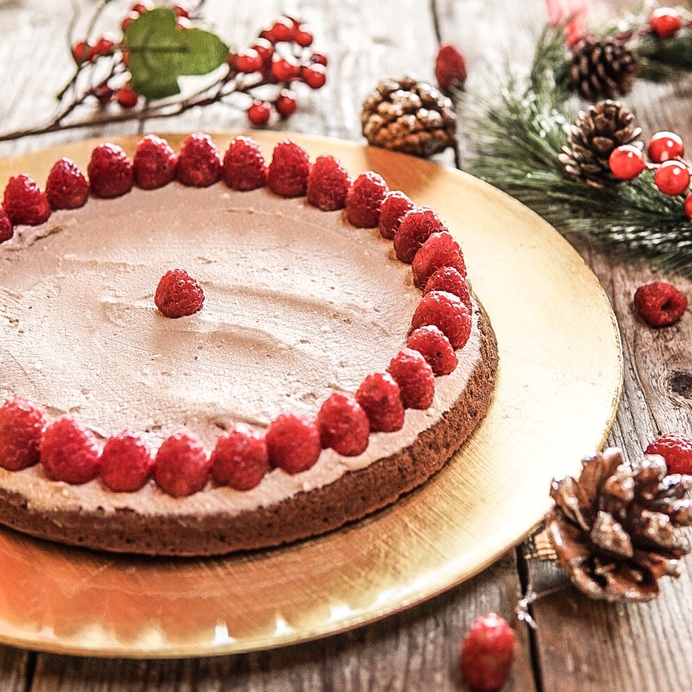 Torta al cioccolato light ricotta e lamponi