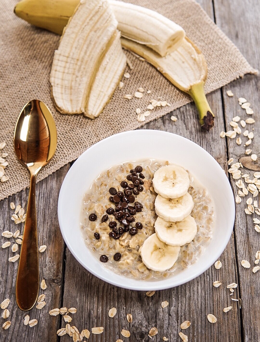 Porridge banane e cioccolato