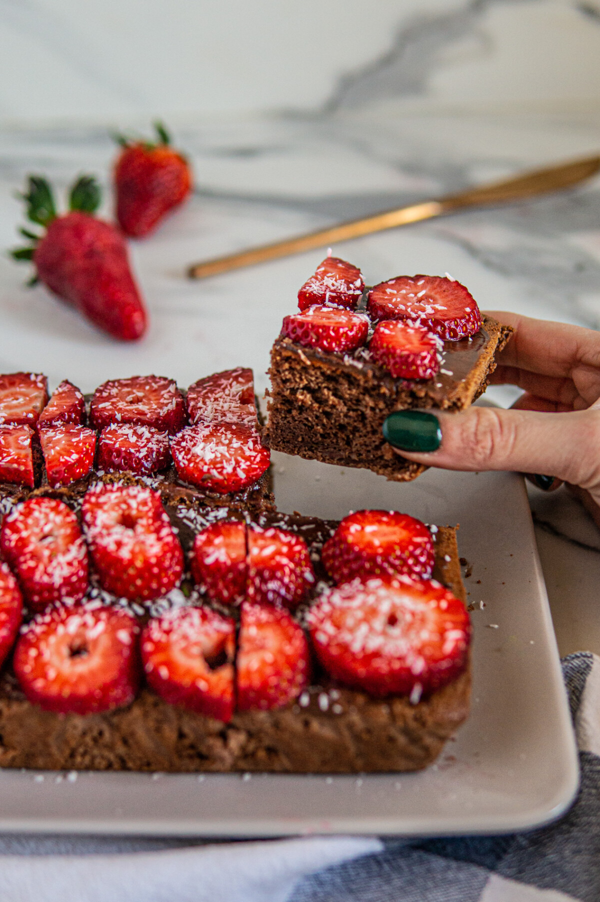 Torta cioccolato e fragole