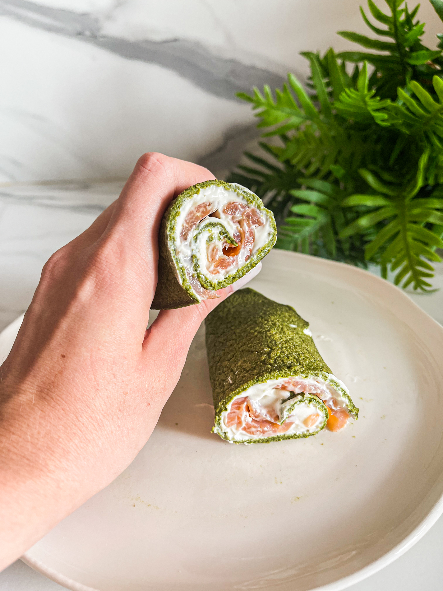 Crepes agli spinaci e salmone Basilico Secco